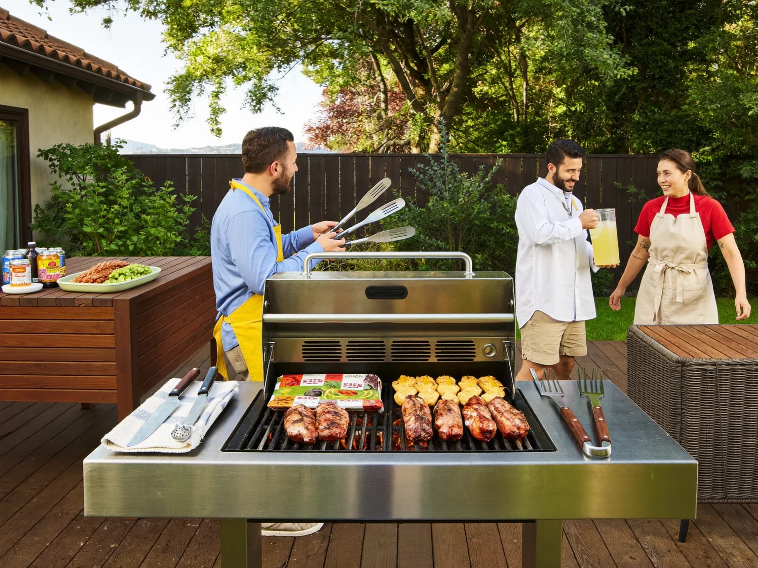 Illustrazione generata: utensili e accessori pensati per la scelta del barbecue